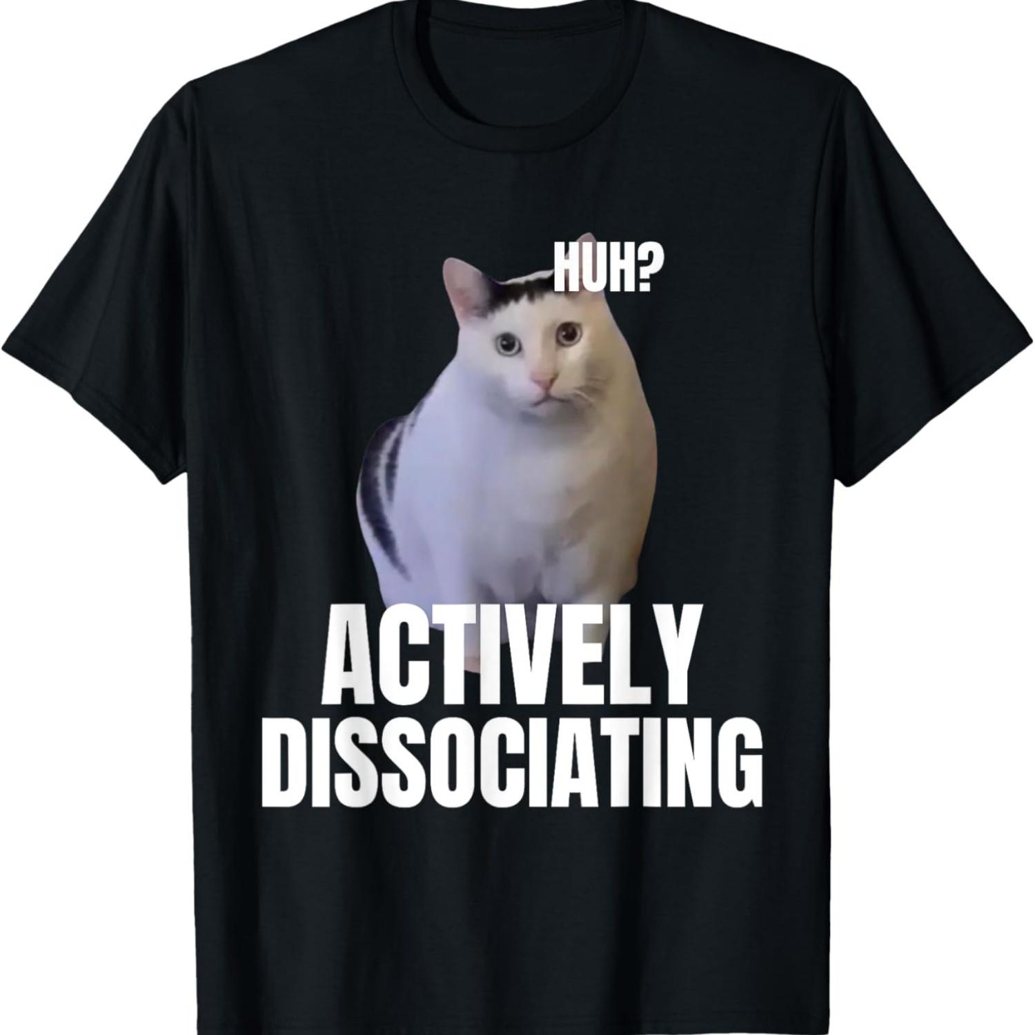 I Heart I Love Funny Huh Cat Meme T-Shirt(1) S чёрный