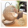 Cat Nest Hand Made Wicker Bed Basket Swing Pet House Nest for Small Dog Cat with Cushion Home Decoration Winter Season Universal