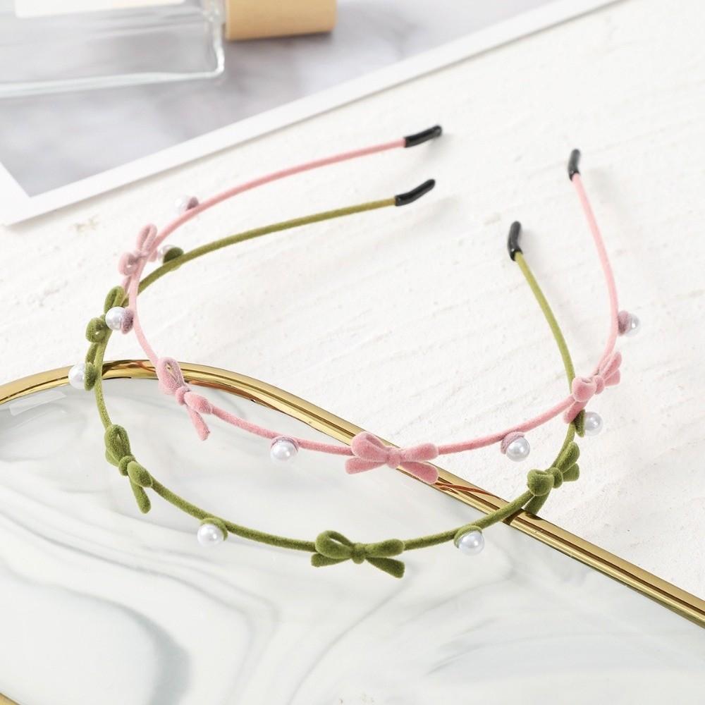 Zinc Zinc Alloy Bow Hairband Plush Women Hair Hoop Fairy Flower Headband  Headwear