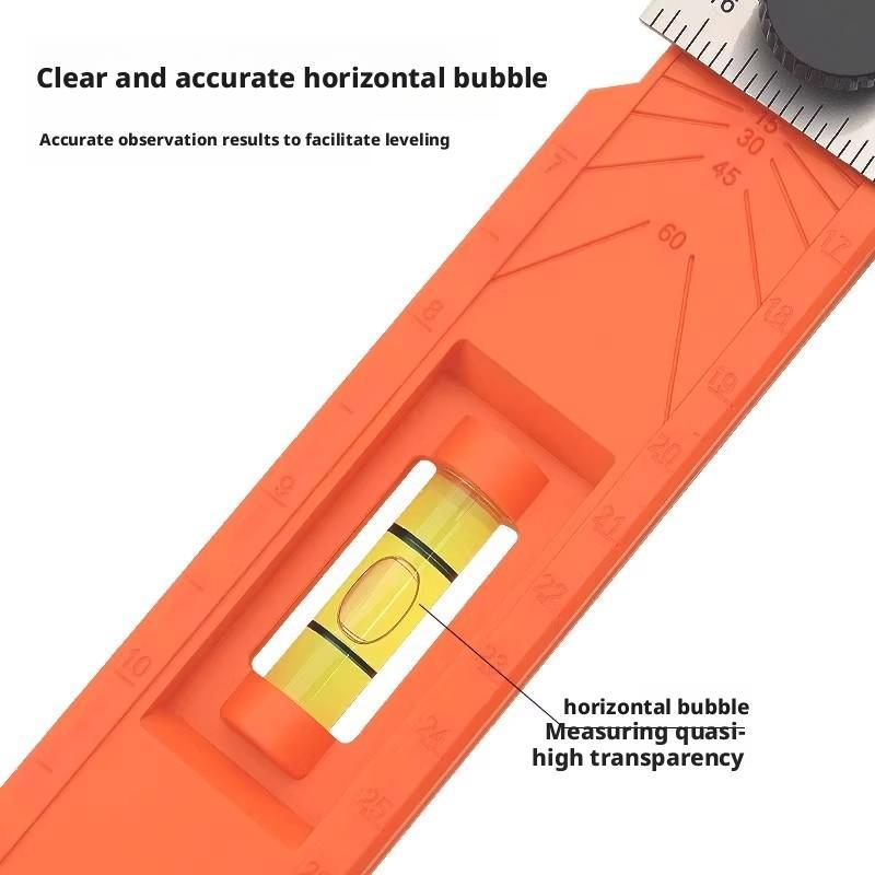 Multifunctional Angle Ruler, Foldable Depth Measuring Ruler Precision Woodworking Protractor Level Measure Tool For Carpenter