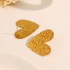 Wind Peach Heart Earrings Female Titanium Steel Does Not Fade Hand-Knocked Pattern Metal Love Earrings