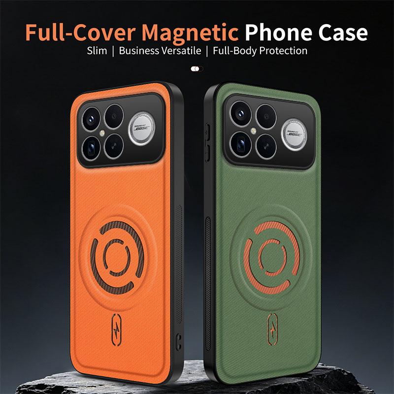 Business Shockproof Carbon Fabric Texture Magnetic Case for Xiaomi Poco F9 F8 Ultra Pro PU Leather Full Anti Fingerprint Back Protection Cover Coque