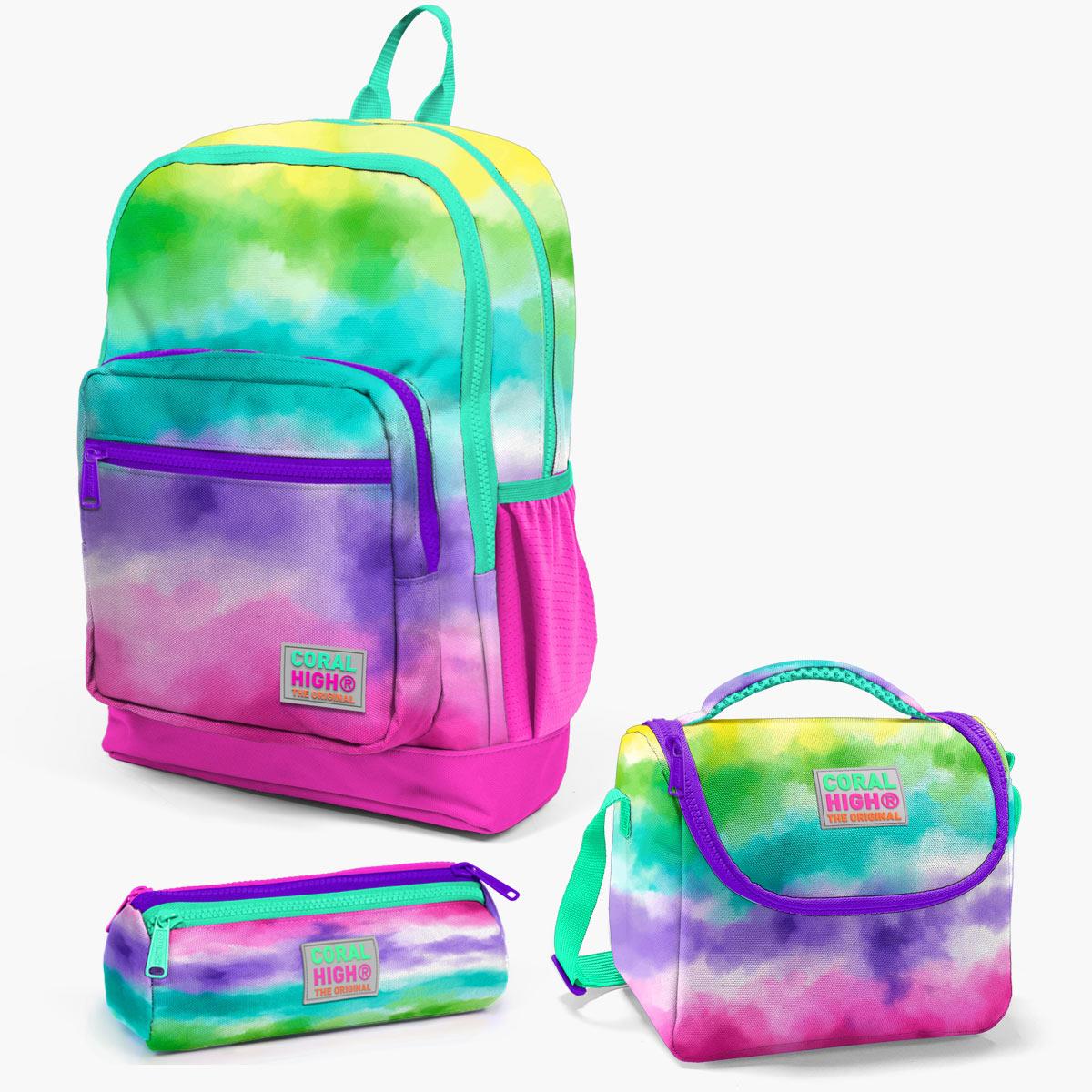 

Набор из трех школьных сумок Coral High Kids с разноцветным батиком SET0123739