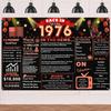 Back In 1976 Red and Black 50th Birthday Decorations Happy 50th Birthday Banner Vintage Birthday 50 Years Ago Backdrop Theme Decor 50th Gifts for Man