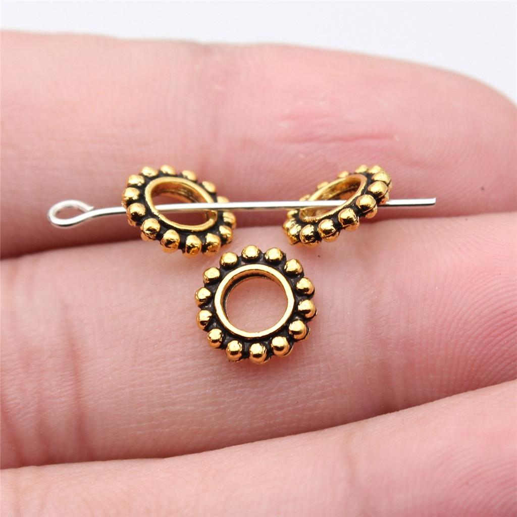 

Circular Spacer Beads Large Hole Big Hole Antique Bronze Jewelry Making Parts Style Bracelet Big Hole Beads A21-20pcs-9x9x2mm