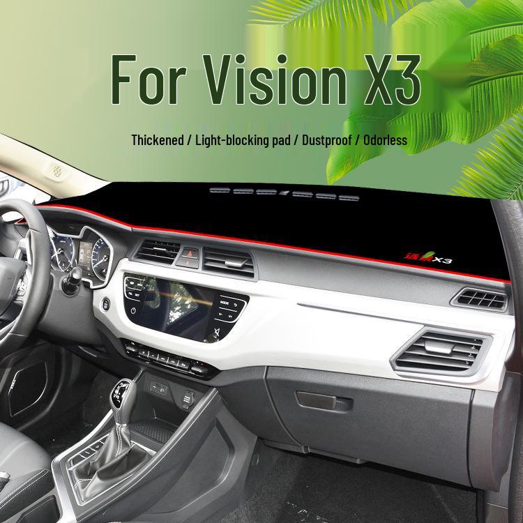 Geely Vision X3 Dashboard Sunshade Mat: Interior Mod, Heat Insulation, UV Protection.
