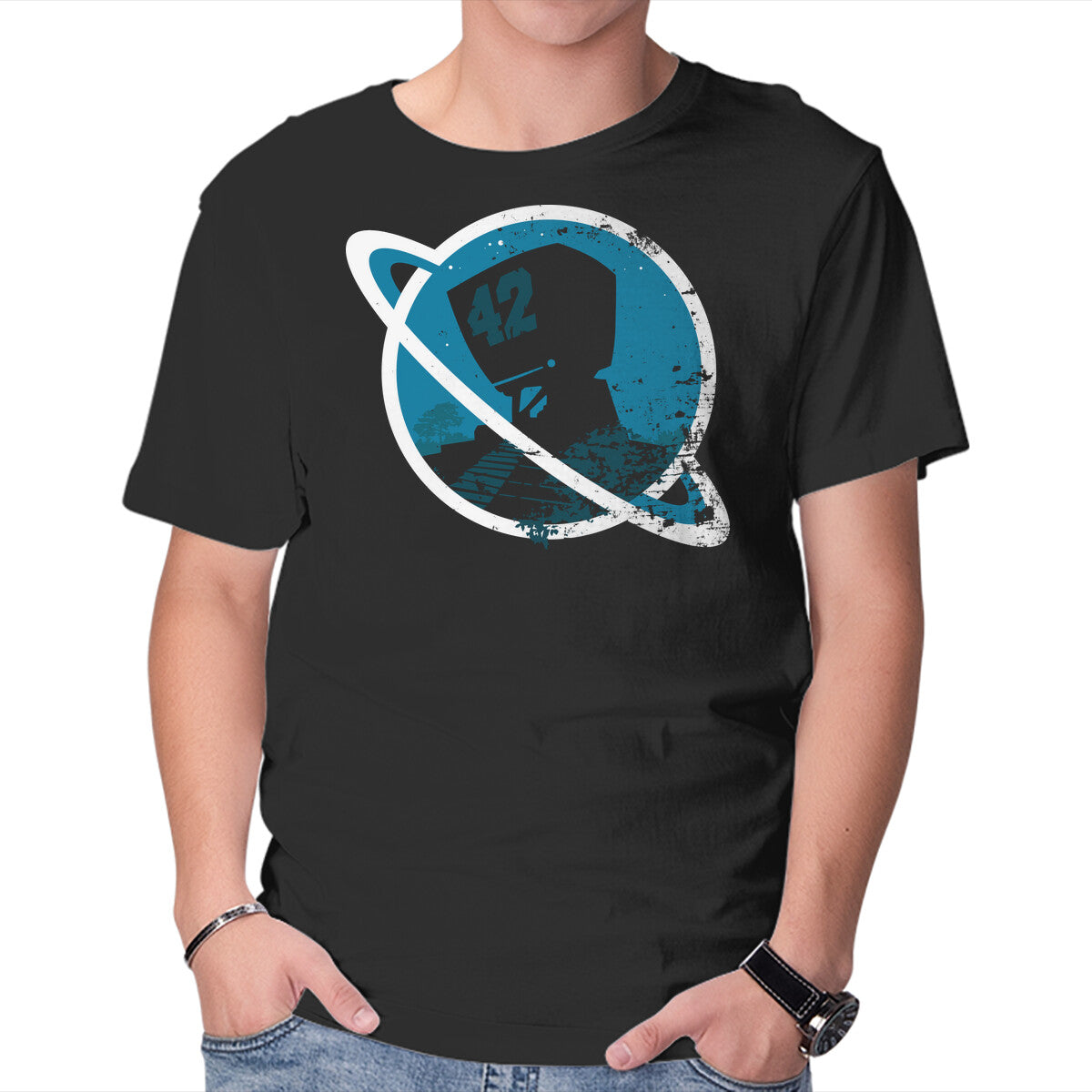 Unisex Crew Neck T-Shirt Deep In Thought Graphic Short Sleeve Casual Tee XL