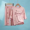 Girls' Modal Summer Pajama Set: Lightweight, Seven-Sleeve Baby Lounge Wear for Air Conditioning.
