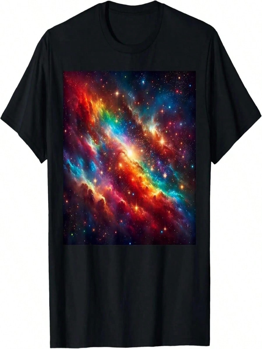 Cool Abstract Vibrant, Colorful Stars, Space Art, Astronomy T-Shirt S разноцветный