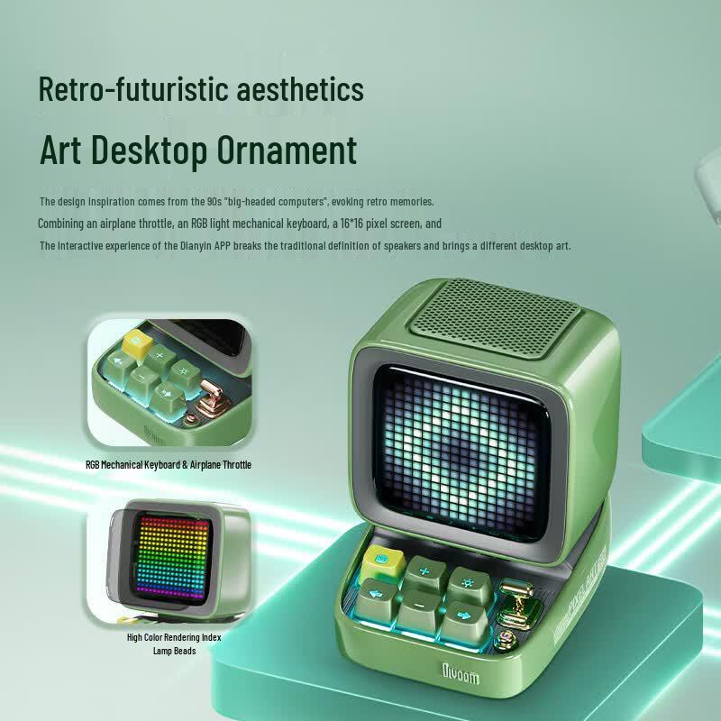 Divoom DitooMic Retro Pixel Art Bluetooth Speaker with Karaoke Microphone (CN version)