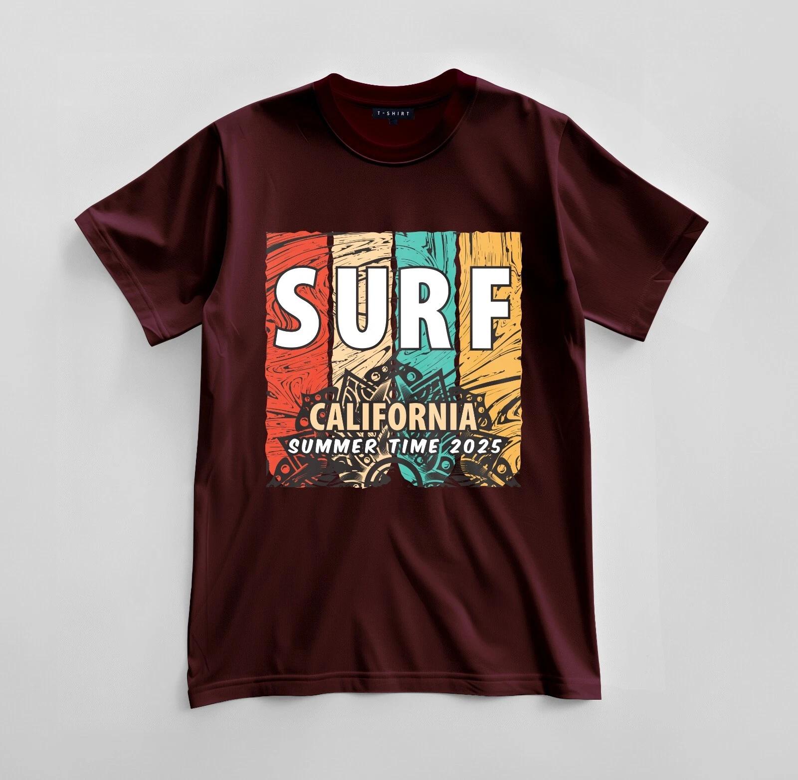 Custom Surf California T-shirt Design Unisex Jersey Short Sleeve Tee 4XL