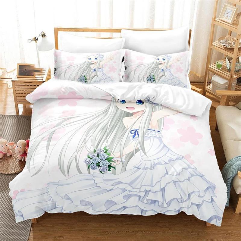 3D Printed Anime Anohana Honma Meiko Bedding Sets Exquisite Bed Supplies Set Duvet Cover Bed Comforter Set Luxury Birthday Gift