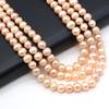 1String, Subcircle Natural Freshwater Pearls, 8-9mm Pink Pearl Beads for Jewelry Making DIY Crafts, Birthday Wedding Gifts, 36cm