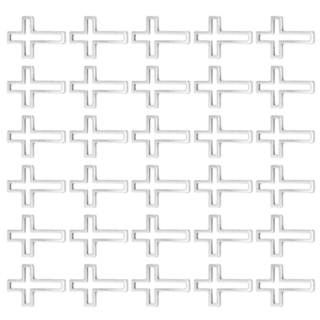 Resin Craft Bezel Stainless Steel DIY Open Bezels Hollow Frame Pendant Jewelry Making SuppliesCross Shape 30pcs S