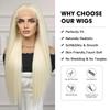 13ALAN EATON Lace Front Wigs 613 HD Blonde Synthetic Long Wavy Wig with Baby Hair for Women Cosplay High Density Hair Wig