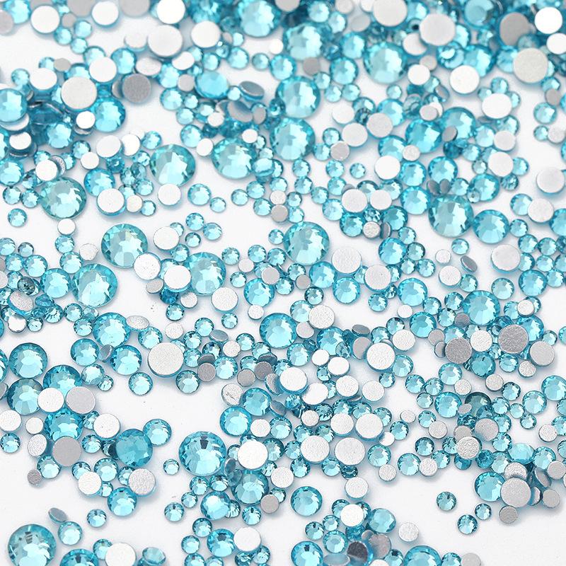 Nail Art Decorations: 1440 Mixed Crystal Glass Rhinestones, Colored Flat-Backed for DIY