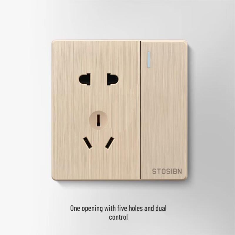 STOSIBN Gold Three-Gang Single Control Switch Panel