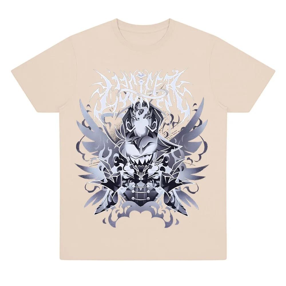 HazbinHotel Lucifer Metal T-Shirt Aesthetic Lucifer MorningStar T Shirt High-end Luxury Hot Product Unisex Cotton Oversized Soft