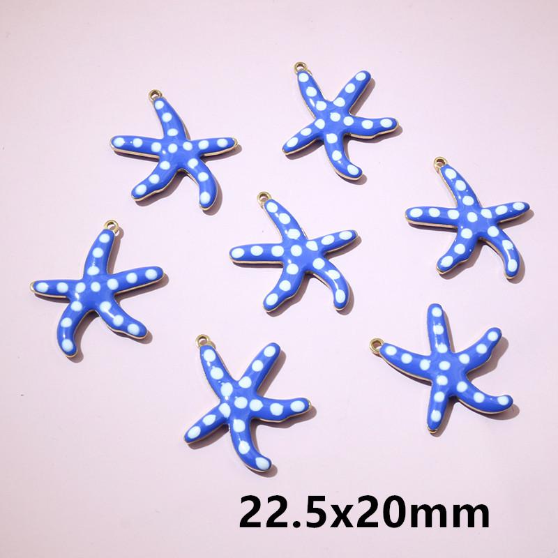 10pcs 2-Sizes Stainless Steel Starfish Charms Pendant Enamel DIY Jewelry Making Accessories Findings Bracelet Necklace Earrings