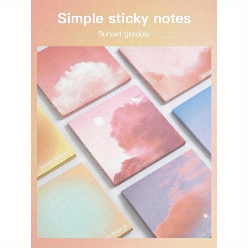 50 Gradient Sticky Notes, Minimalist Cloud Design, Sticky, Suitable For Messages, Memo Notes, Note Pads, Cute And High-Quality Student Style