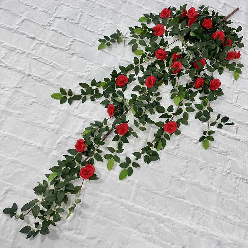 Love Lotus 12 branches Rose Art Mural Fleur de Soie Décoration Suspendue Pour Mariages et Photographie