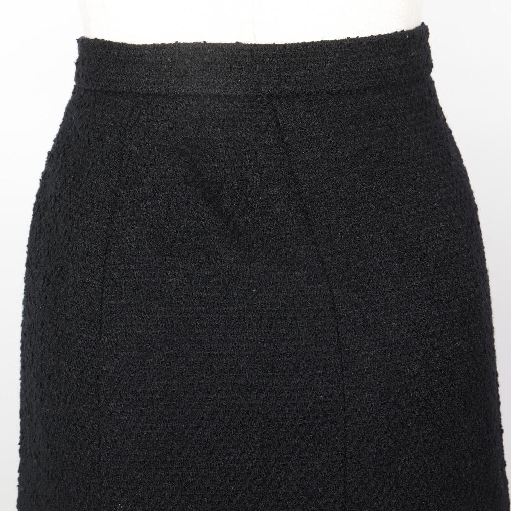 CHANEL Pleated skirt skirt P09451V05945 97A black wool/Nylon Women Used