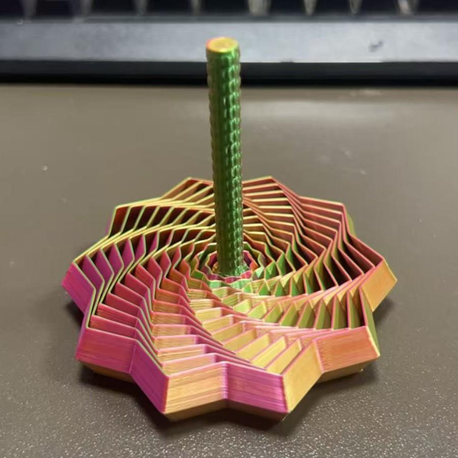 Decagonal Carrot Tower Fidget Spinner with Handle for Stress Relief - Children's Toy