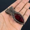 Ravishing Red Garnet Gemstone Handmade Copper Wire Wrap Jewelry Pendant