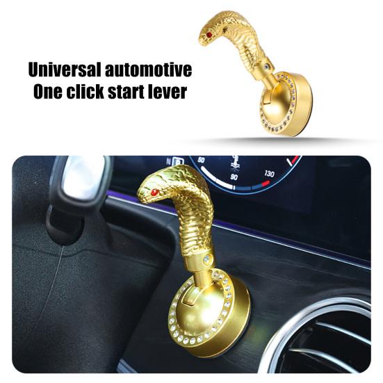 Araba Start Stop Düğmesi Yılan Desenli Dekoratif Kapak Kolay Montaj Çoğu Kamyon Araba RV'ler İçin Araba Start Düğmesi Çizik Toz Korumalı Oto