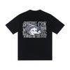 Mens Oversized Waffle Knit Long Sleeve Tee With Washed Print Soft Cotton Blend Winter Casual Wear