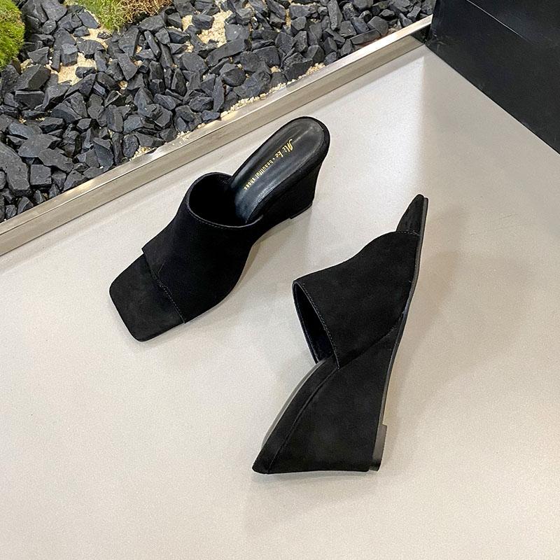 

Мода Мода Мелкие Женские Босоножки на Платформе Обувь 2025 Новая Женская Обувь на Каблуке Квадратный Носок Женские Босоножки на Платформе Шлепанцы Обувь 35 чёрный