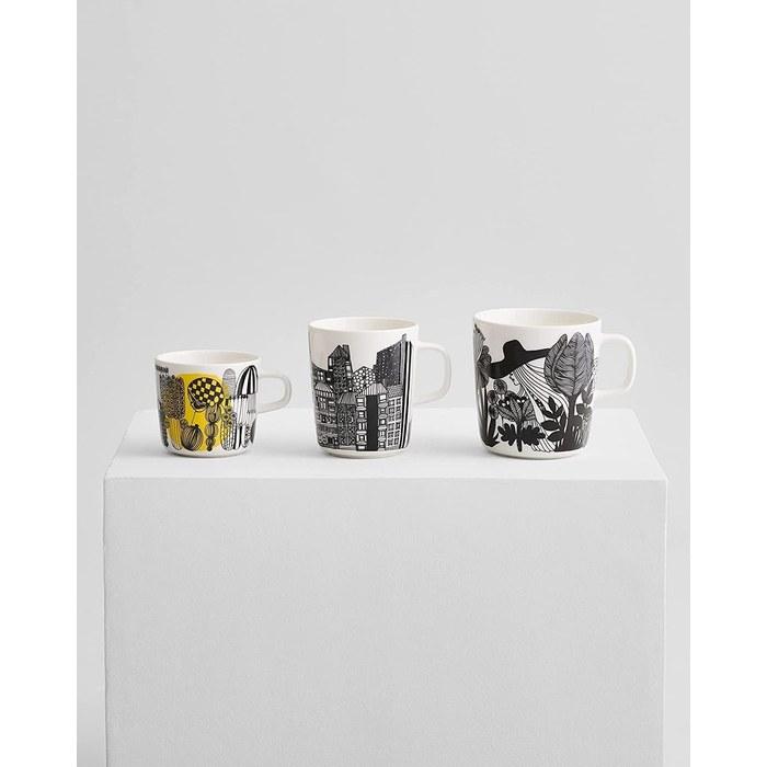 Marimekko Siirtolapuutarha Mug White x Black 250ml 63297 195