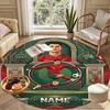Tapis rond personnalisé avec impression Cristiano Ronaldo, Tapis décoratif polyvalent pour la maison, pour salle de jeux, appartement, balcon, entrée, couloir Cadeau