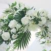 2PCS Wedding Arch Artificial Flowers Hanging Faux Flower Swag Set for Wedding Welcome Signs Reception Ceremony