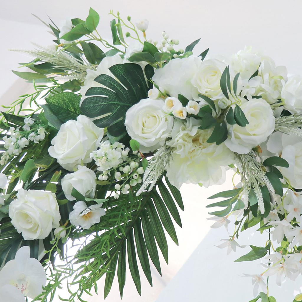 2PCS Wedding Arch Artificial Flowers Hanging Faux Flower Swag Set for Wedding Welcome Signs Reception Ceremony