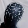 Rhinestone Hair Net Hollow Out Chain Cap Metal Sparkly Tassel Hair Jewelry For Women Girls