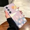 Painting Flower Clear Phone Cases for Samsung Galaxy S24+ S23+ Plus Ultra Transaprent Cover for Samsung S22+ Ultra Fundas Shell