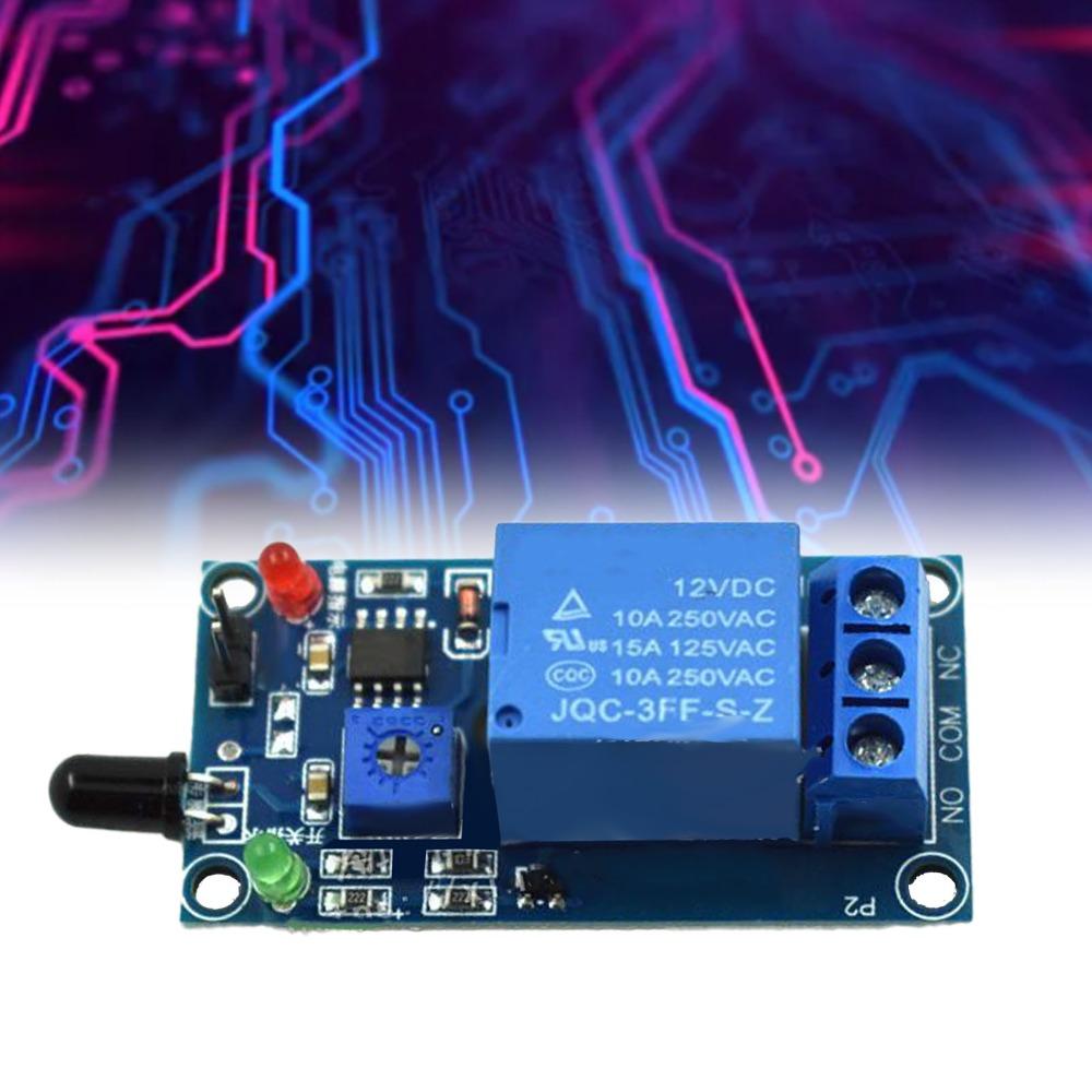 DC 12V Fire Detection Module 60 Degree Detection Angle Fire Alarm Sensor Relay Module  Factory