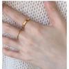 2024 New  Plated Stainless Steel Women Rings Simple Round Texture Waterproof Finger Stacking Gold Color Ring Wedding Jewelry