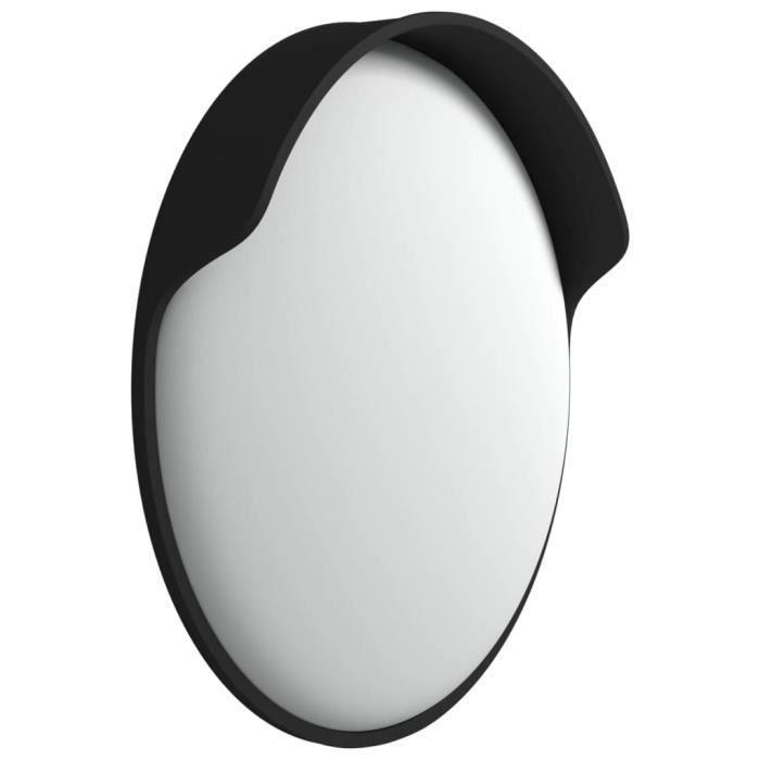 Miroir de traffic convexe d'extérieur Noir 45 cm Polycarbonate