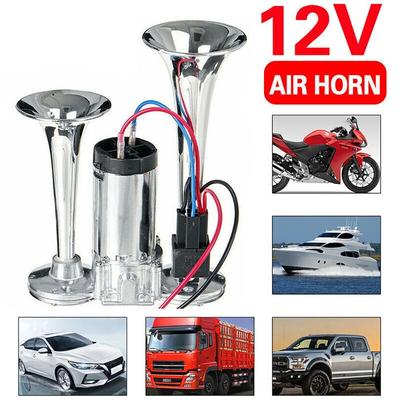600dB 12V Air Horn Dual Tone Dual Tone Horn Car Truck Lorry Van Horn  Boat Train Motorcycle
