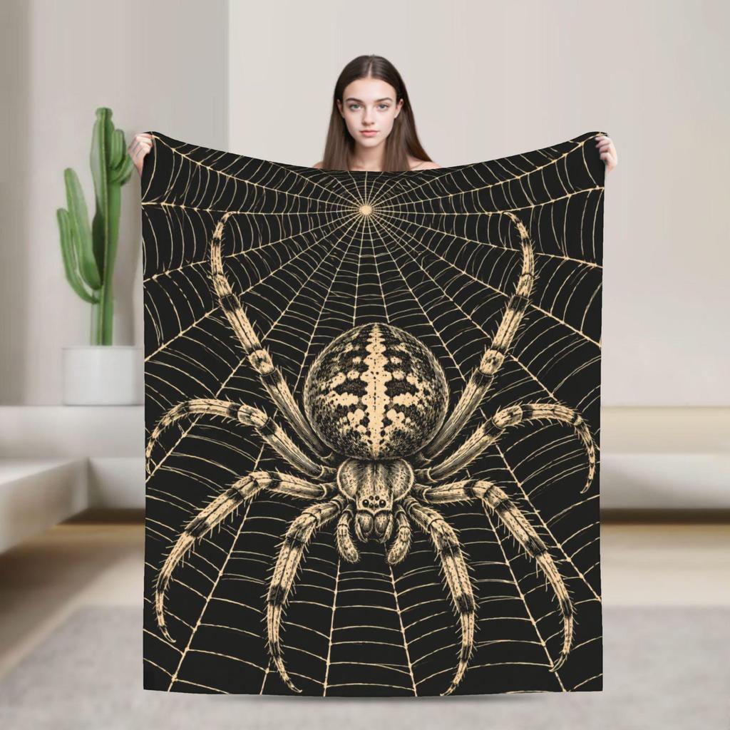 Gothic Spider Blanket Web Throw Dark Academia Halloween Decor