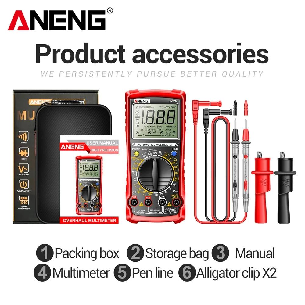

ANENG SZ26 DC Current AC/DC Voltage Ammeter Voltmeter Capacitor ToolsHigh Precision Smart Multimeter Tester 1999 Counts