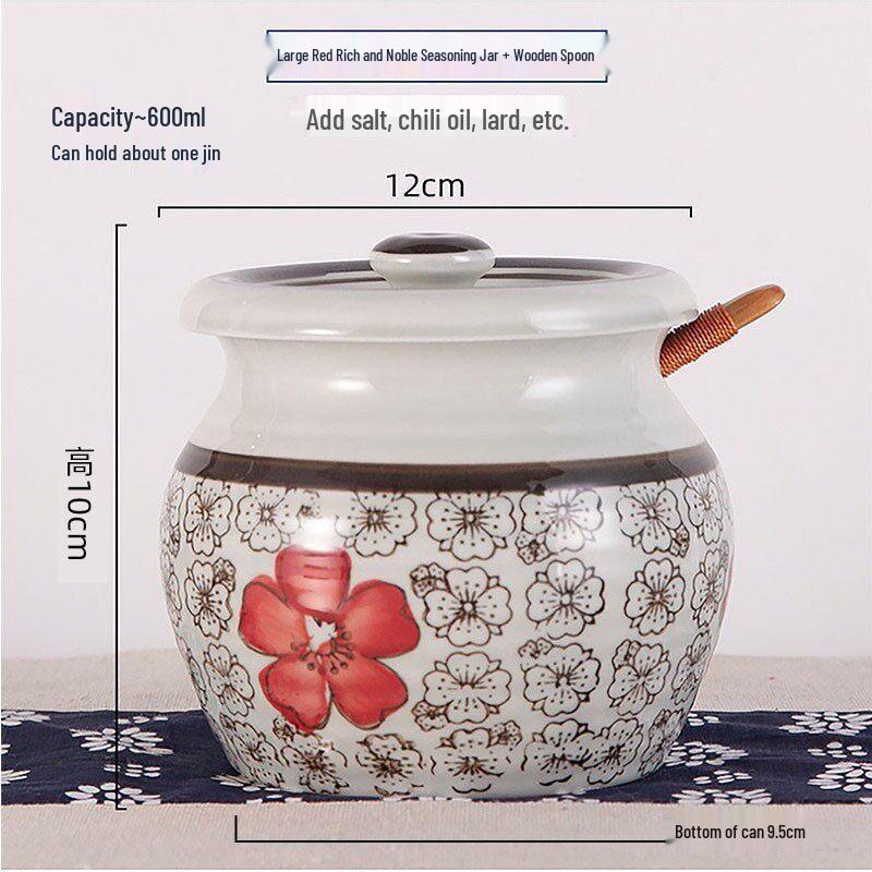 Qiwei Japanese Style Ceramic Condiment Jar
