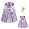 Long Sleeve Princess Dress With Butterfly Bow For Children's Cosplay Complete Costume For Children's Performance