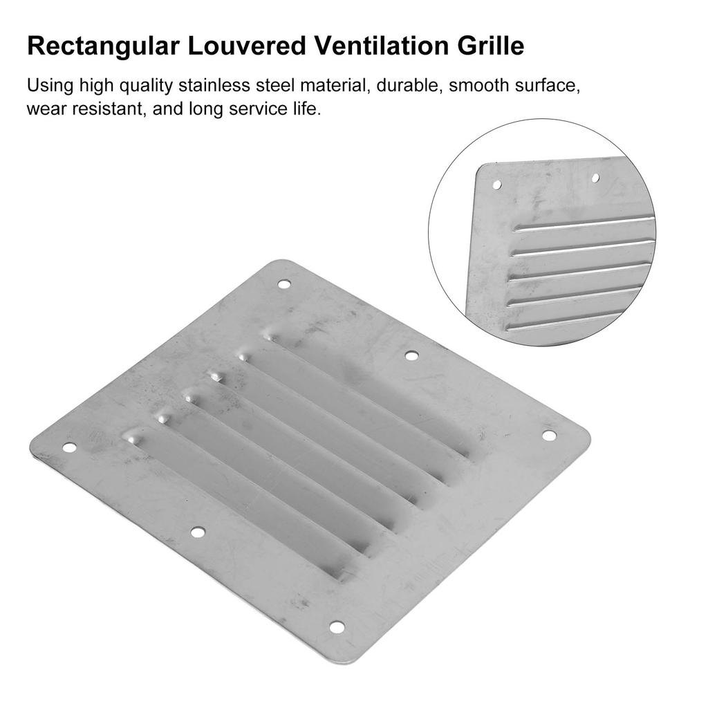 Stainless Steel Marine Boat Rectangular Louvered Air Vent Grill Ventilation Grille Cover