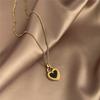 French Style Elegant Natural Pearl Heart Shape Women's All-Match Niche Light Luxury Snake Chain Sweater Chain Real Gold Plating