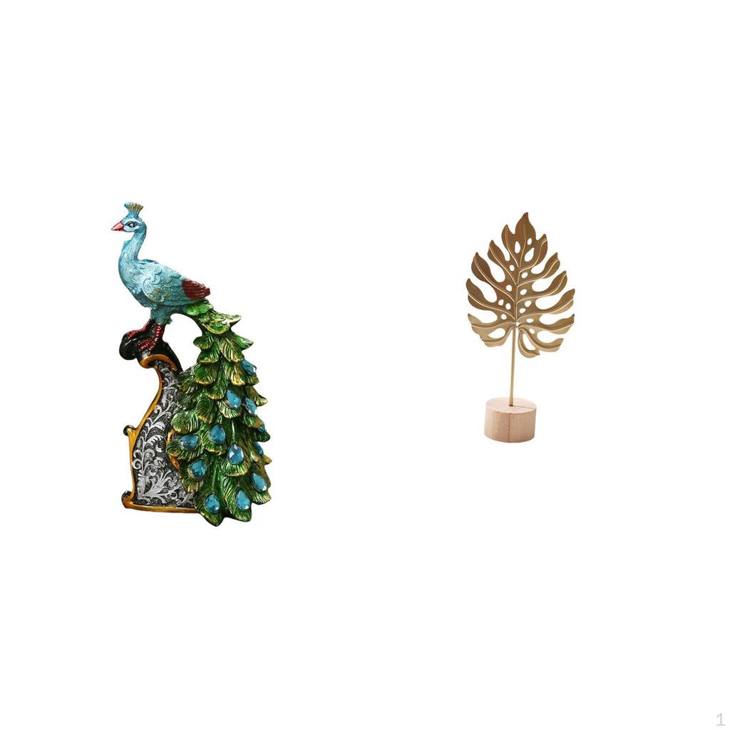 Elegant Peacock Animal Sculpture Collection Creative Metal Figurine Ornament for Bedroom Office