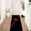 Red Lips Heart Print Long Runner Rug Absorbent Non Slip Mat For Hallway Bedroom Kitchen Home Use