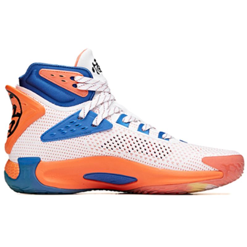Anta Basketball Collection Cushioning Anti-Slip And Wear-Resistant High-Top Basketball Shoes Men's White Blue Orange Sneakers